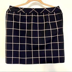 Madewell Black and Tan grid skirt size 4